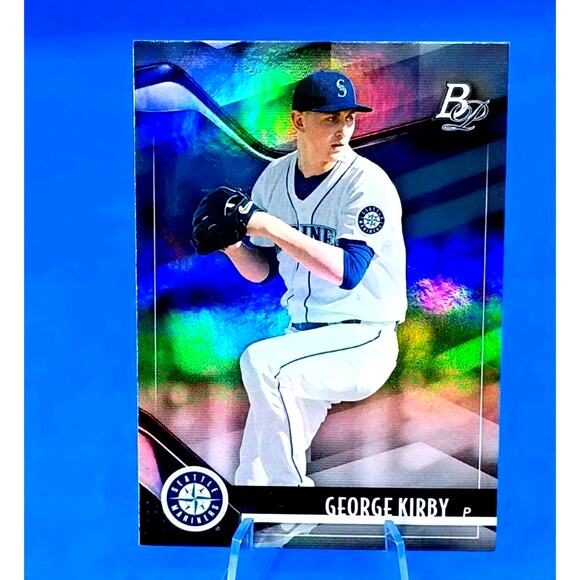 2021 Bowman Platinum Refractor- Top Prospects George Kirby #TOP-17 (RC) - Picture 3 of 5
